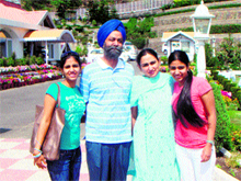 Dr GS Wander and his wife Dr Simran Kaur with their two daughters
