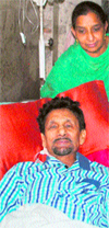 Kuldeep Manak undergoing treatment at a hospital in Ludhiana