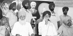 Chief Minister Parkash Singh Badal at a Sangat Darshan function in Sangrur