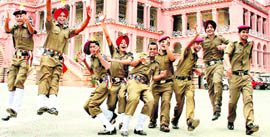 Students of Sainik School Kapurthala in a jubilant mood during the schools golden jubilee celebrations.