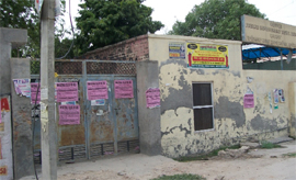     P osters pasted at the office of the Improvement Trust in Fazilka. 