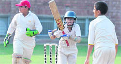 Players in action during a match at St Stephens School, Sector 45, Chandigarh, on Tuesday.
