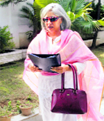 Interlocutor Radha Kumar arrives to attend the Roundtable Conference in Jammu on Tuesday