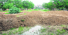 The renovation work of Company Bagh stands halted in Jalandhar.