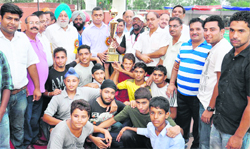 The Jalandhar water polo team, which won the overall trophy of the 36th Junior Punjab State Swimming and Polo Championship held at Jalandhar. 