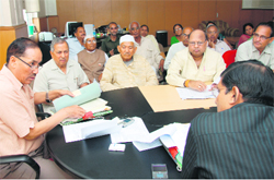 Uttarakhand Chief Secretary Subhash Kumar at a meeting on issues related to freedom fighters in Dehradun on Wednesday
