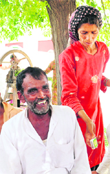 Mohammed Ishaaq and Bismillah at Akeda village in Nuh (Mewat) district. 