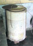 A chlorination drum in a poor condition at an MC tube well near the PAU