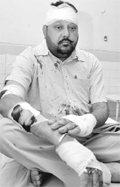 Manjit Singh recuperates at the Civil Hospital in Kharar on Thursday