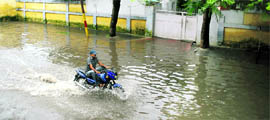 The flooded Canal Road in Jammu.
