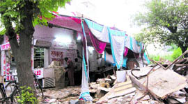 The encroached upon portion of a park near Sunet village.