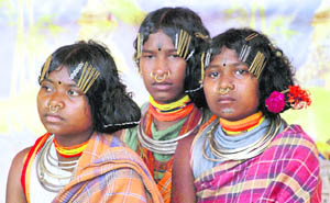 Tribals from Niyamgiri hills participate in a protest by Ekta Parishad supporting the anti-Posco movement in Bhubaneswar 