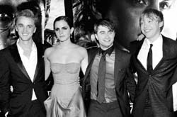 From left, Tom Felton, Emma Watson, Daniel Radcliffe and Rupert Grint in New York