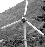 The sick windmill at Thalot on NH-21 in Mandi.
