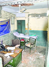 The ESI Hospital at Jahangirpuri in New Delhi where a doctor was injured after the roof collapsed on Monday