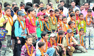 A delegation of students from Jammu and Kashmir on a cultural visit to Dehradun 
