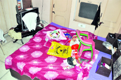 The ransacked house where Sunita was allegedly poisoned to death at Jamalpur in Ludhiana on Sunday night