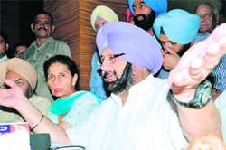 PPCC chief Capt Amarinder Singh and his wife Preneet Kaur in Patiala