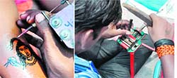 Lord Shiva tattoos are a craze among young Kanwariyas in Haridwar.