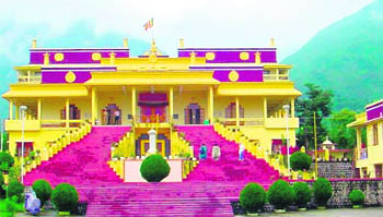A view of Gyato Tantric Monastery at Sidhbari near Dharamsala. 