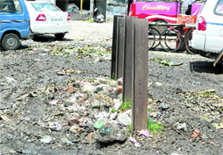 The site where the foundation stone (below) of Bachat Bhawan was laid by the then Chief Minister Shanta Kumar in 1992 in Kangra