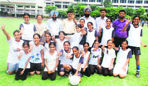 V are the champions Members of the BVM School, Kitchlu Nagar branch, team who won the Ludhiana District Inter-School Football Tournament (PAU Zone) in Ludhiana. 