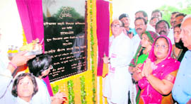 State Minister Capt Ajay Singh Yadav inaugurates a swimming pool at the Gymkhana Club complex in Rewari.