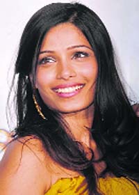Getting ready: Freida Pinto