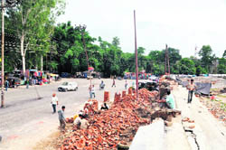 The stairs at the Pavilion ground, Dehradun, that were reconstructed recently have collapsed again.