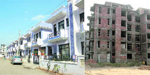 Zirakpur has Villas (top) as well as flats on offer for customers