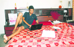 A student at one of the paying guest accomodation in Chandigarh. 