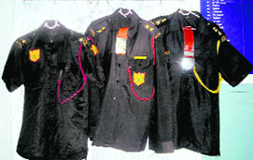 Uniform seized from employees of a private security company.