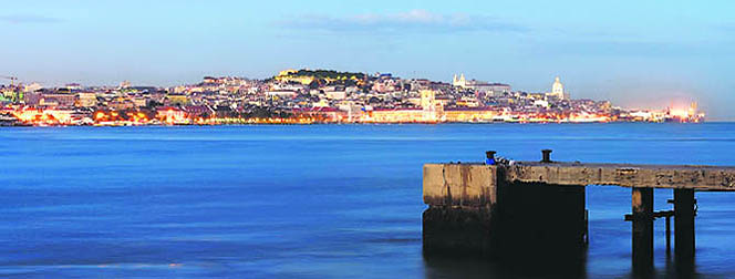 A view of the Lisbon skyline and Tagus river