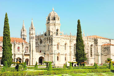  the Jeronimos monastery built on the spot where Vasco da Gama and his sailors had spent the night before they set out on a voyage to India