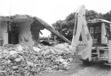The razed structure of the old-age home at Tipra village