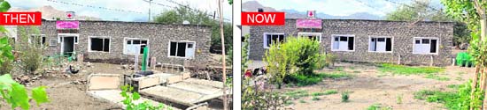 The Sonam Narboo Memorial hospital (Above) is now in a much better shape than in August last year