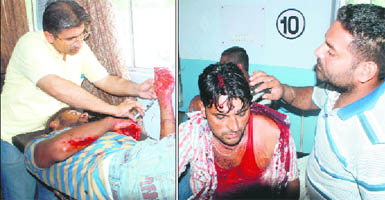Some of the injured students at Civil Hospital Rajpura 