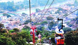 A view of Haridwar town taken from the Mata Mansa Devi Temple