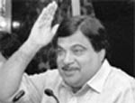 BJP president Nitin Gadkari addresses a press conference in New Delhi on Monday.