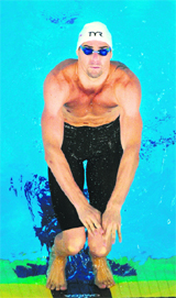 Frances Camille Lacourt competes in the semi-finals of the men's 100-m backstroke in the World Championships in Shanghai Monday.