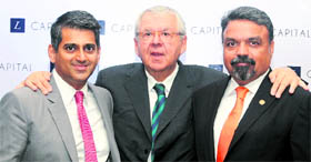 Daniel Piette (C), President, L Capital, flanked by Ravi Thakran, Managing Partner, L Capital Asia (right) and Sanjay Kapoor, MD, Genesis Luxury in New Delhi. L Capital will invest in consumer brands, lifestyle concepts, lifestyle food and beverages, media, hospitality, private education etc.