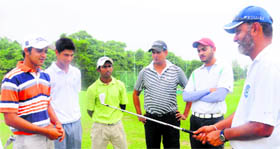 A conditioning camp in progress at the CGA Golf Range in Chandigarh on Thursday.