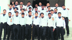Jubilant students of Rashtriya Indian Military College, Dehradun, who passed the National Defence Academy written examination. 