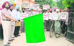 District Health Officer Dr Kulwinder Singh flags off an awareness rally on dengue in Ludhiana