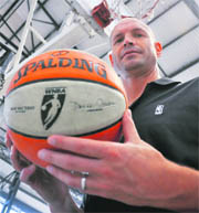 The NBA's Director India Operations, Troy Justice, during the second leg of the Mahindra NBA Challenge basketball league in Ludhiana.