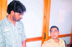 Abhimanyu, who was arrested on a charge of sending hoax text messages during the Kanwar mela. 