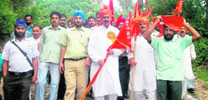 MLA Nurpur Rakesh Pathania leads a shobha yatra on the occasion of district-level Nagni Mata fair 