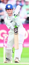 Rahul Dravid plays a shot during the second day of the second Test at Trent Bridge