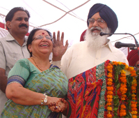 CM & Social Welfare Board chairperson Vijay Laxmi Bhadoo at a Teej function in Khuyiansarwar