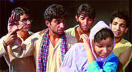 A scene from Aag, presented in Jammu on Sunday.